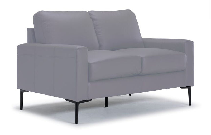 Arcadia Leather Loveseat - Silver Grey