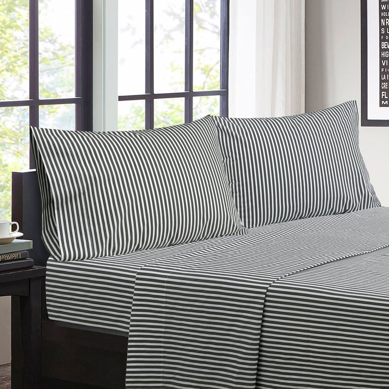 Archie 4-Piece King Cotton Sheet Set - Dark Grey