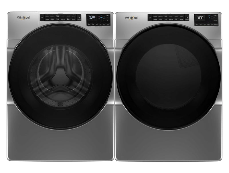 Whirlpool Chrome Shadow Front-Load Washer (5.2 cu. ft) & Electric Dryer (7.4 cu. ft.) - WFW5605MC/YWED5605MC
