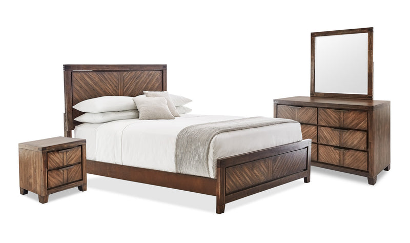 Holloway 6-Piece Queen Bedroom Set - Brown Cherry