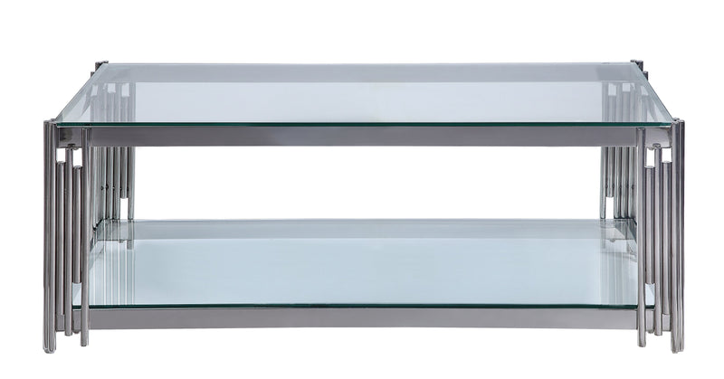 Britney Coffee Table - Glass/Stainless Steel