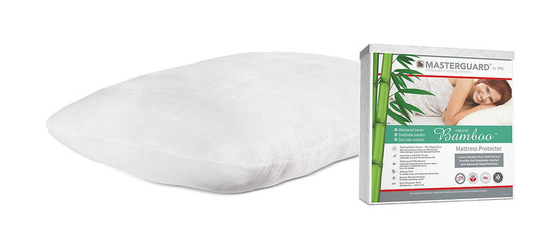 MasterGuard® Natural Bamboo™ Full Mattress Protector with 1 Natural Bamboo Pillow