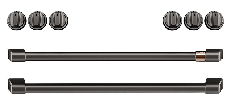 Café Induction Range Brushed Black Knobs and Handles Set - CXFCHHKPMBT