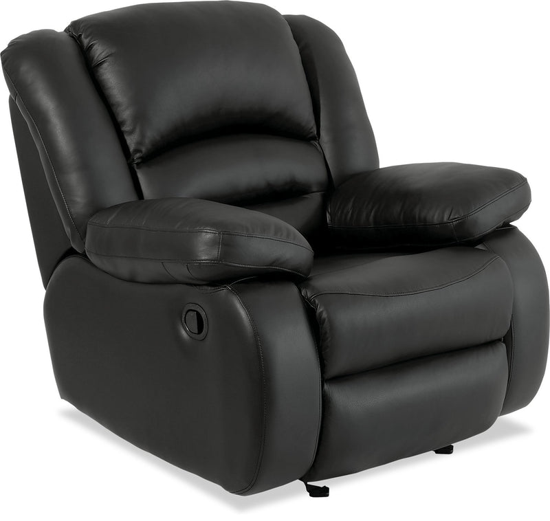 Sandford Genuine Leather Recliner - Black