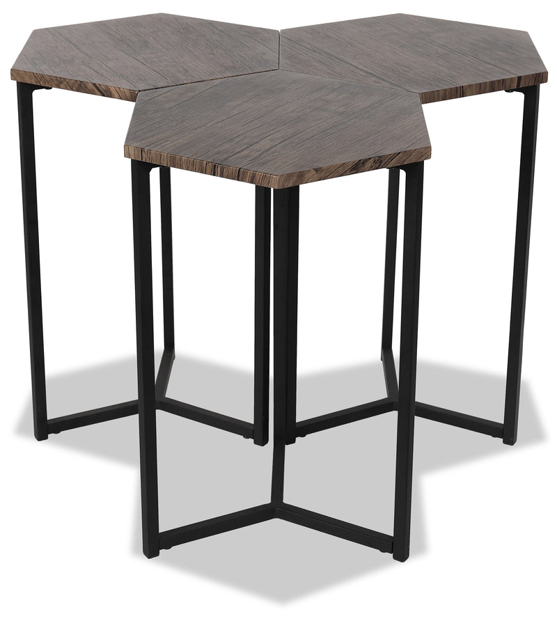 Cleo 3-Piece Chairside Table Package - Brown