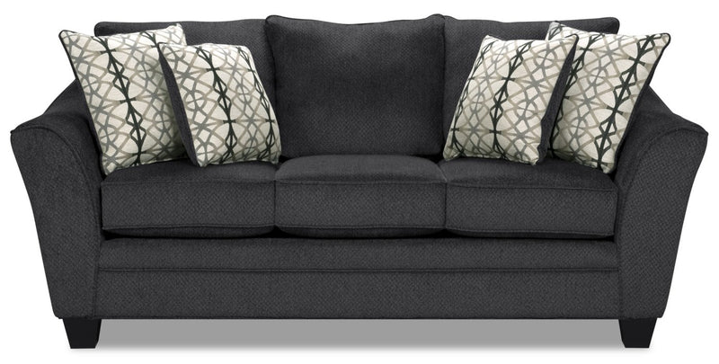 Sherwood Chenille Condo Sofa - Charcoal