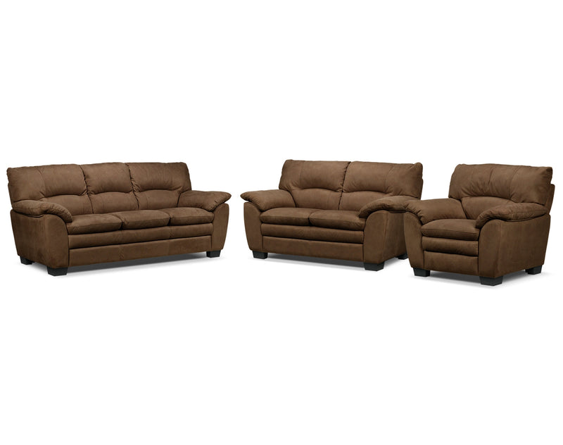 Maree Sofa, Loveseat and Chair Set - Hazelnut