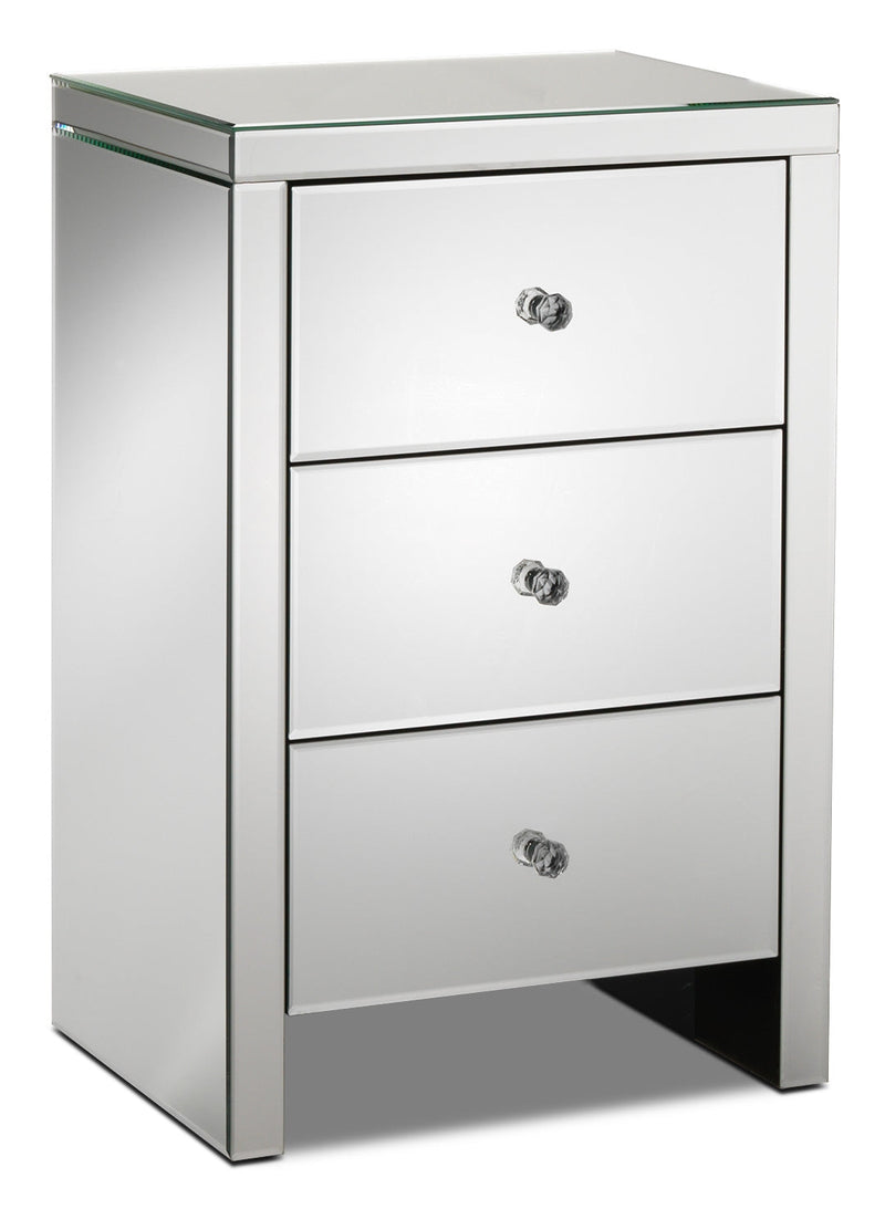 Leonora Night Table - Mirrored Glass