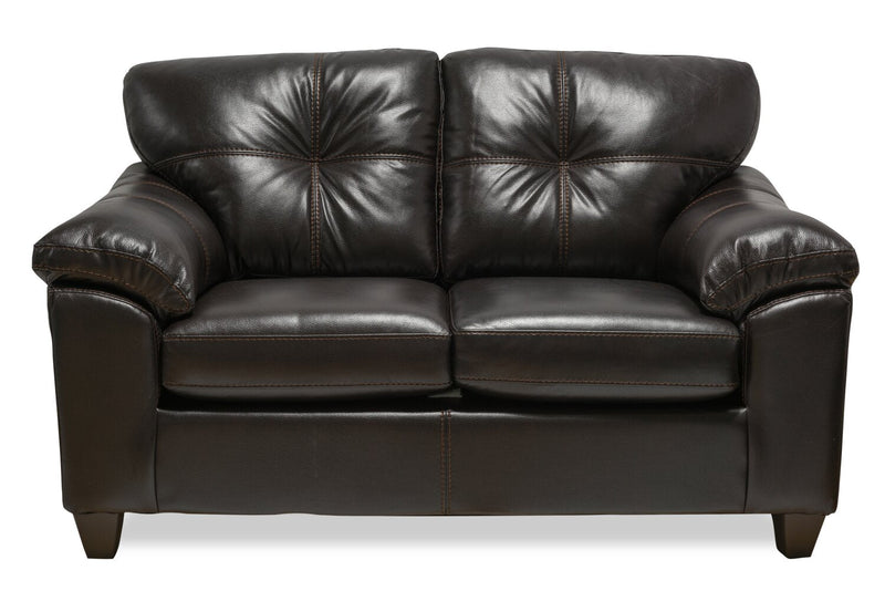 Irene Leath-Aire Loveseat - Blackberry