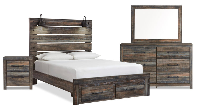 Naylon 6-Piece Queen Storage Bedroom Set - Brown