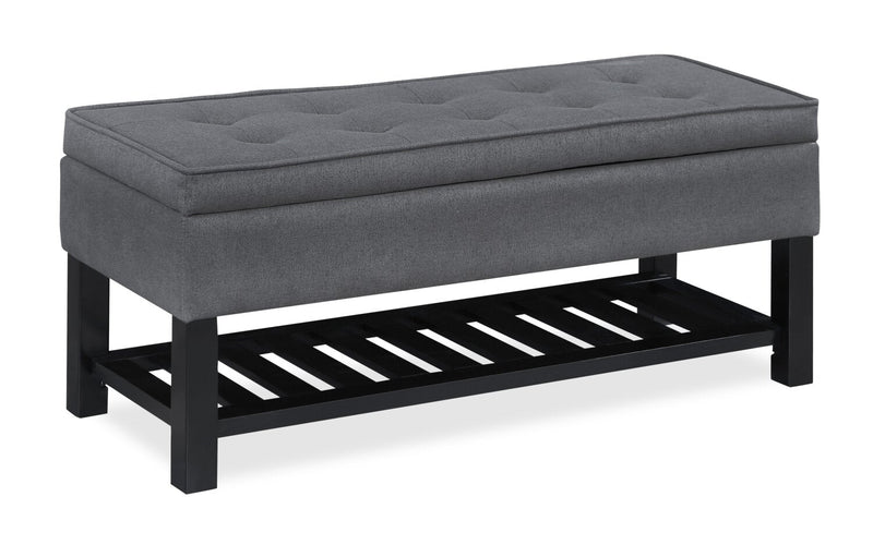 Troyer Storage Bench - Dark Grey