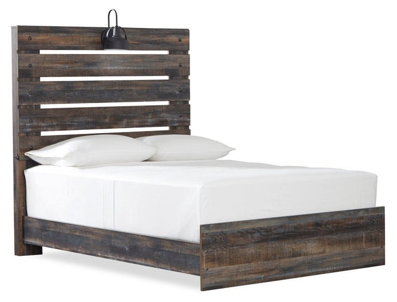 Naylon Full Panel Bed - Brown