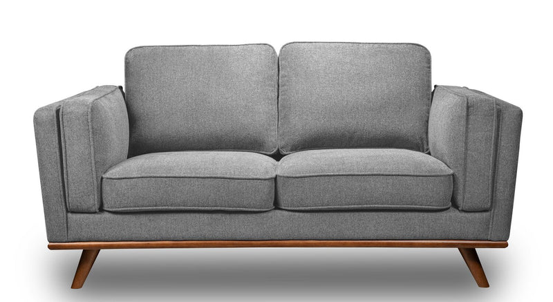 Patrice Linen-Look Loveseat - Grey