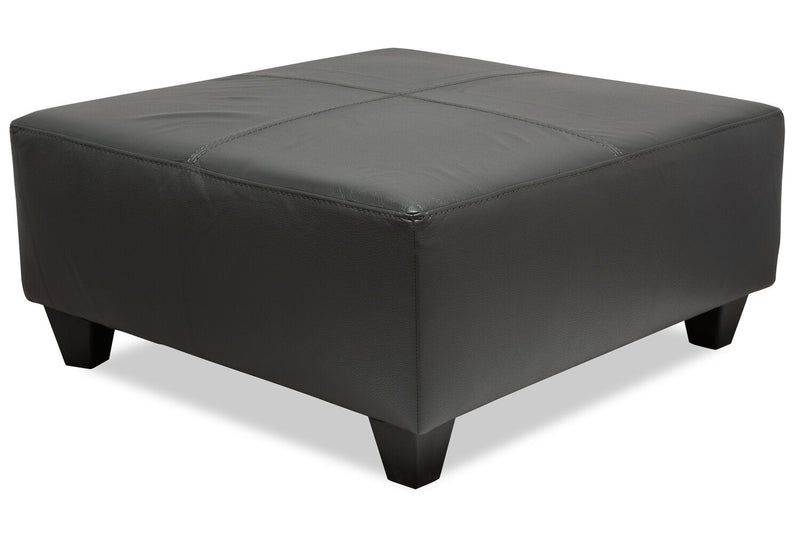 Irene Leath-Aire Ottoman - Grey
