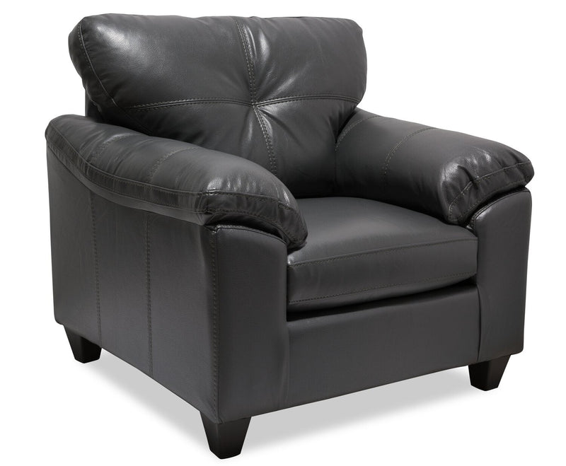 Irene Leath-Aire Chair - Grey