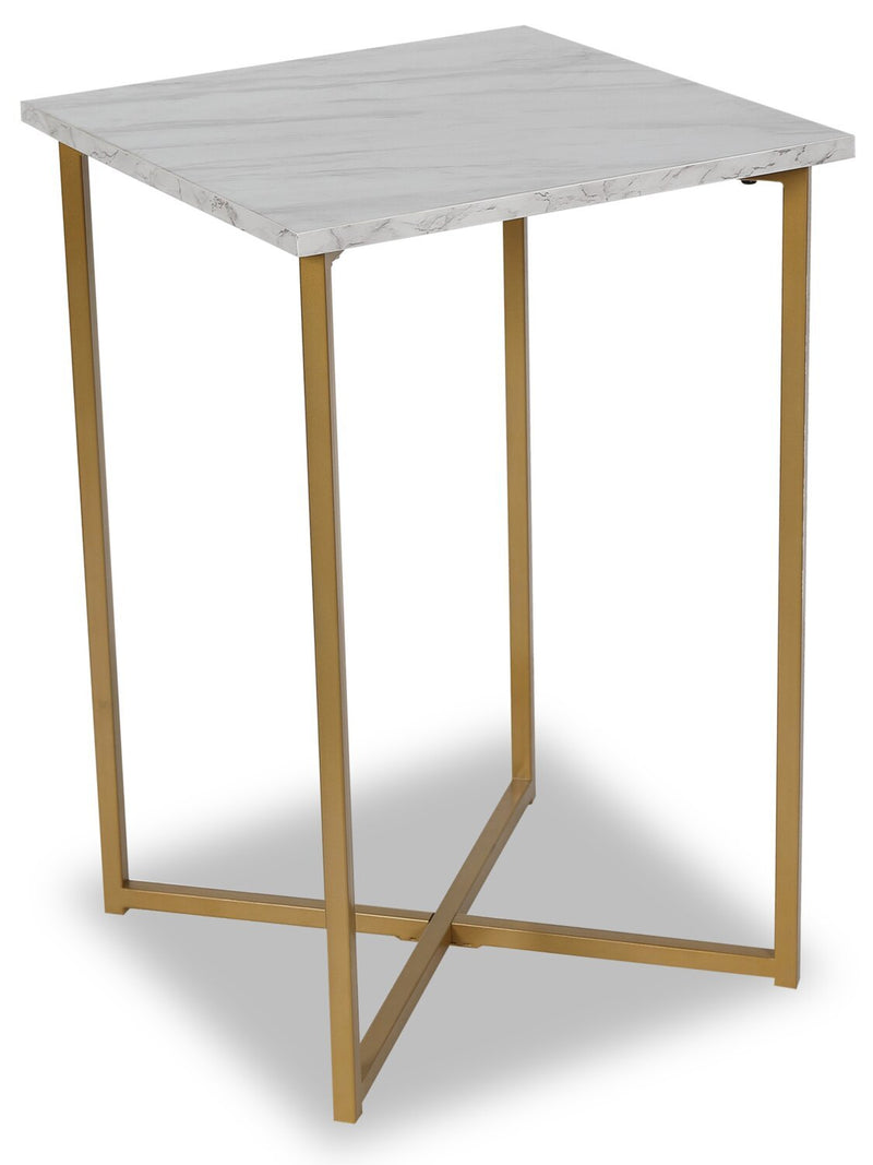 Mia Faux Marble Chairside Table