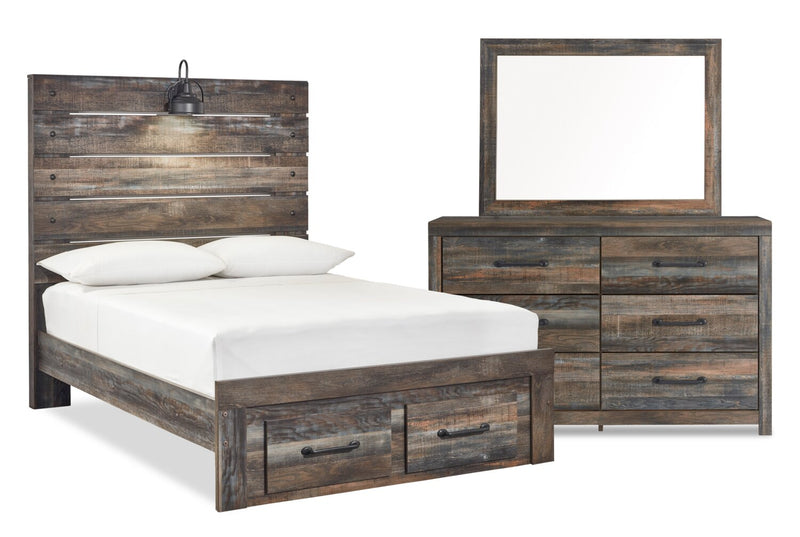Naylon 5-Piece Full Storage Bedroom Set - Brown