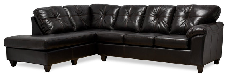 Irene 2-Piece Leath-Aire Left-Facing Sectional - Blackberry