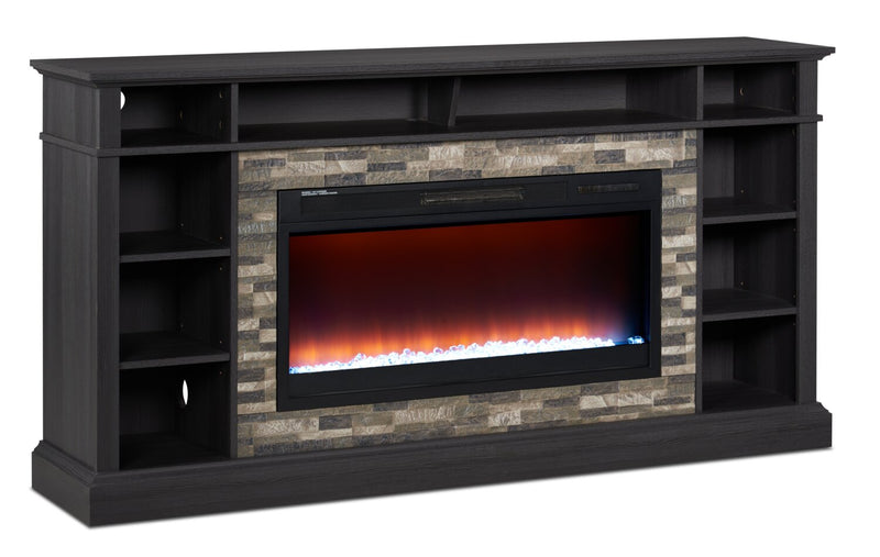 Deyn 70" TV Stand with Crystal Ember Firebox