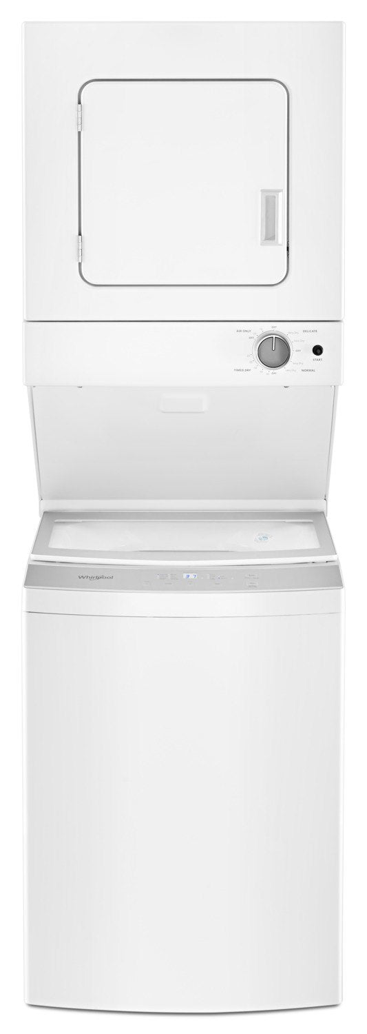 Whirlpool 1.8 Cu.Ft Electric Stacked Laundry with Impeller and Soft-Close Glass Lid Center Controls