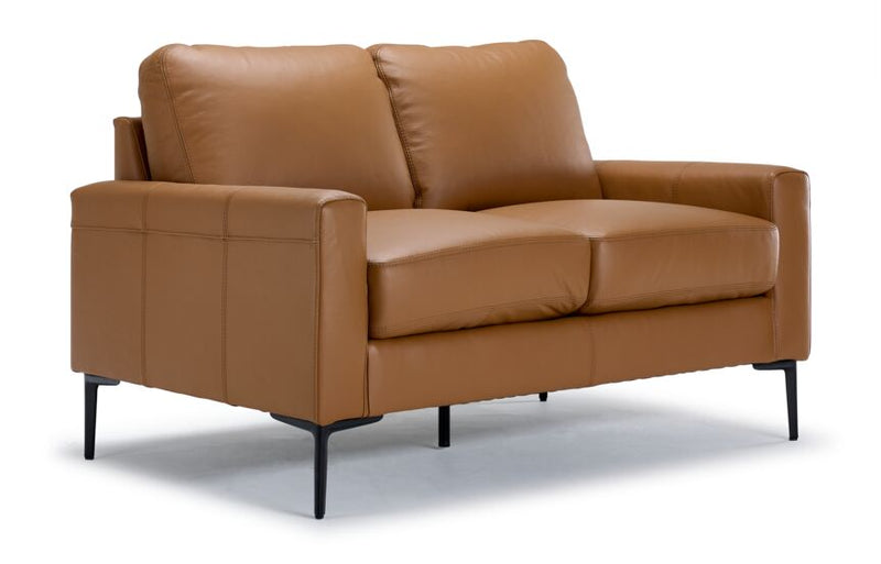Arcadia Leather Loveseat - Saddle