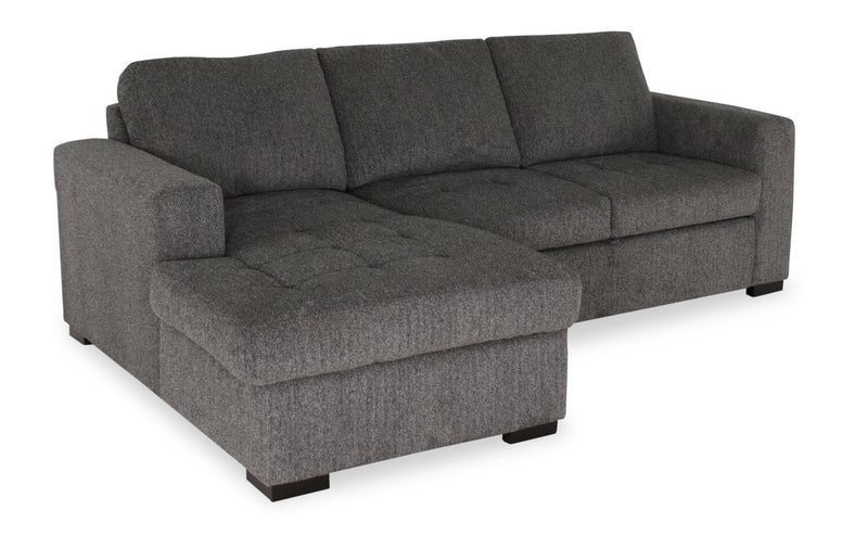 Tales 2-Piece Left-Facing Chenille Sleeper Sectional Sofa - Pepper
