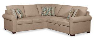 Valley 2-Piece Right-Facing Chenille Sectional with Sleeper Sofa - Taupe