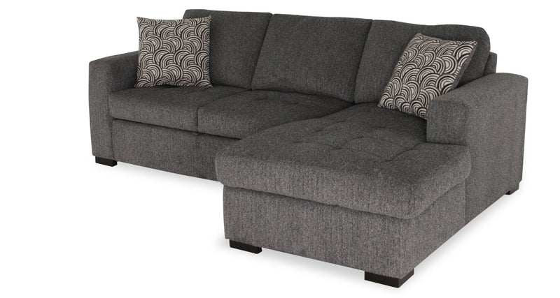 Tales 2-Piece Right-Facing Chenille Sleeper Sectional Sofa - Pepper