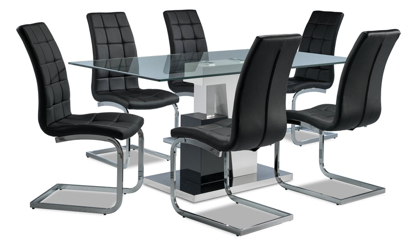 Zindsor 7-Piece Dinette Set - Black