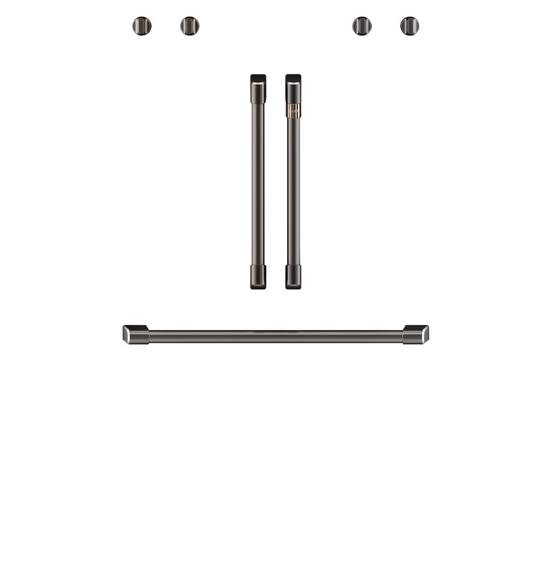 Café™ Brushed Stainless 2Pcs. French-Door Handles; 1Pc. 30" Handle; 4Pcs. Knobs Set - CXWDFHKPMSS