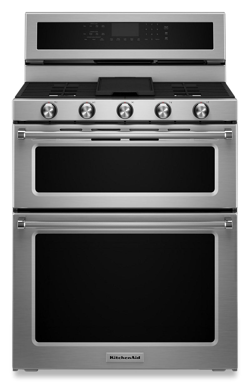 KitchenAid 30" Gas Double Oven Convection Range - KFGD500ESS