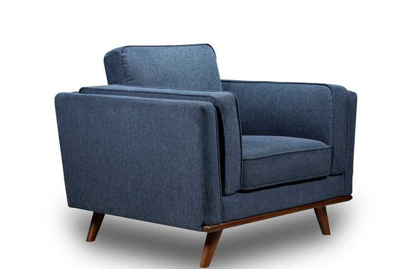 Patrice Linen-Look Chair - Blue