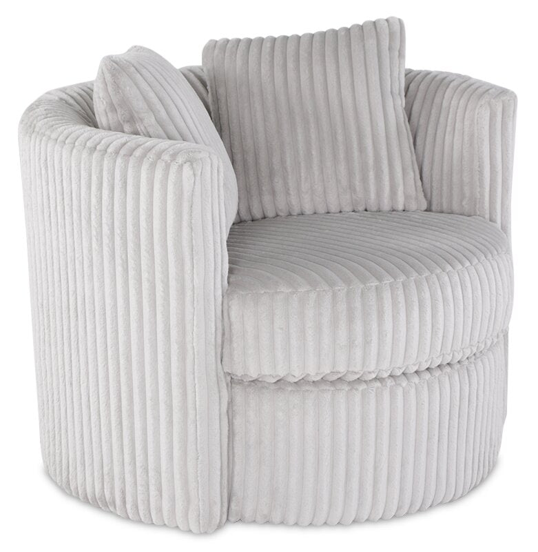 Sofitel Chenille Swivel Cuddler Chair - Groove Mist