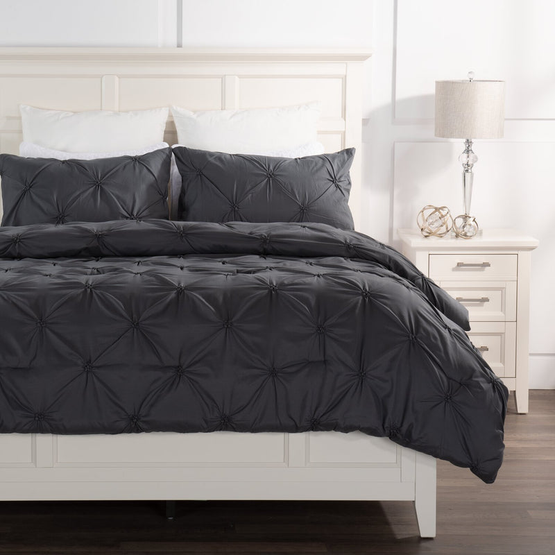 Kai Dark Grey 3-Piece Full/Queen Comforter Set
