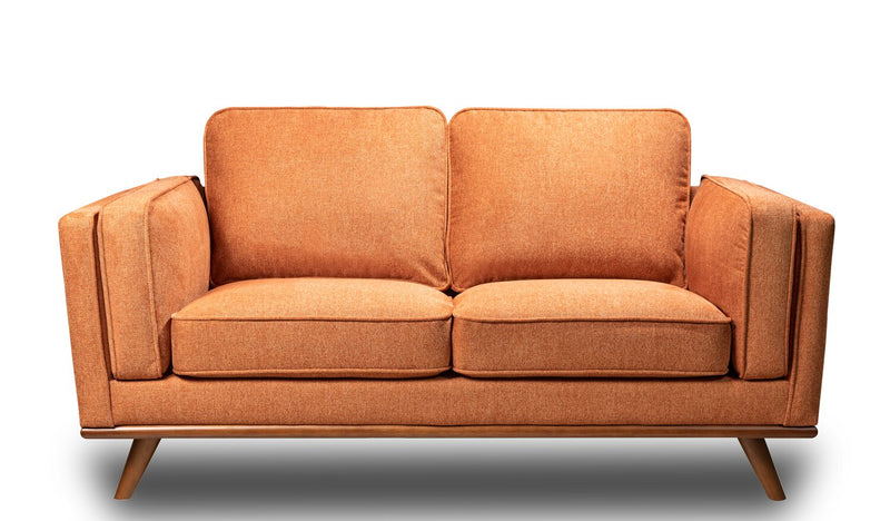 Patrice Linen-Look Loveseat - Orange