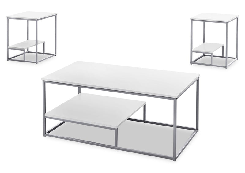 Seward 3-Piece Coffee and Two End Tables Package - White