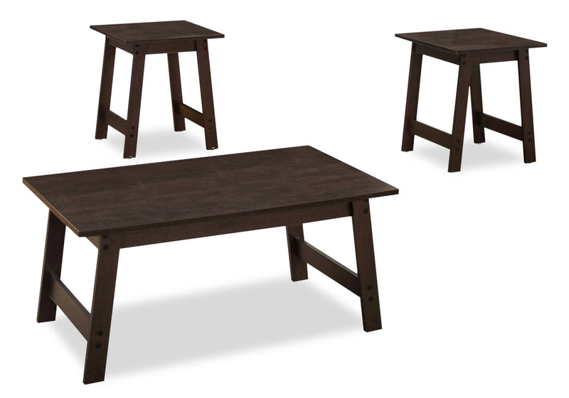 Waddington 3-Piece Coffee and Two End Tables Package - Espresso